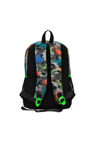 Kids Siyah Kulrang Dinozavr Naqshli 3’li Maktab Sumkasi SET0123744-Kulrang Yashil - 5