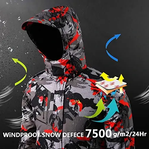 Kid's Ski Jacket Winter Waterproof Coat girls boys Fleece Snowboarding Jackets with Detachable Hood - 4