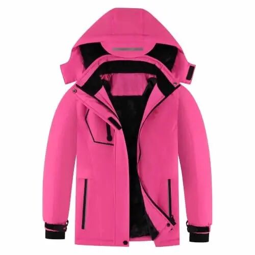 Kid's Ski Jacket Winter Waterproof Coat girls boys Fleece Snowboarding Jackets with Detachable Hood - KID'S