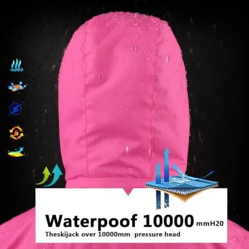 Kid's Ski Jacket Winter Waterproof Coat girls boys Fleece Snowboarding Jackets with Detachable Hood - 4