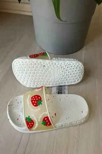 Kids' Slippers Beach Pool Mermaid Boy Girl Slippers-Red Strawberry - GEZER (1)