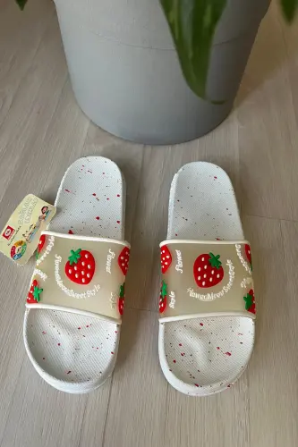 Kids' Slippers Beach Pool Mermaid Boy Girl Slippers-Red Strawberry - 3