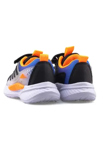 Kids' Sneakers | Orthopedic - Non-Slip - Lightweight & Comfortable | Velcro Closure | Daily & School Use - Black Orange Ice - 3