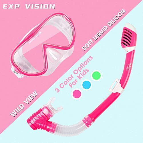 Kids Snorkel Set, Child Diving Mask Anti-Fog Swim Goggles and Dry Snorkel Children Snorkeling Gear for Youth Boys Girls Age 4-14 - 6