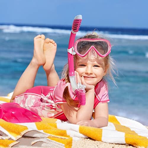 Kids Snorkel Set, Child Diving Mask Anti-Fog Swim Goggles and Dry Snorkel Children Snorkeling Gear for Youth Boys Girls Age 4-14 - 7