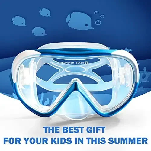 Kids Snorkel Set, Child Diving Mask Anti-Fog Swim Goggles and Dry Snorkel Children Snorkeling Gear for Youth Boys Girls Age 4-14 - 7