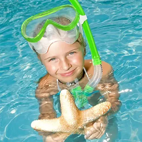 Kids Snorkel Set, Child Diving Mask Anti-Fog Swim Goggles and Dry Snorkel Children Snorkeling Gear for Youth Boys Girls Age 4-14 - 7