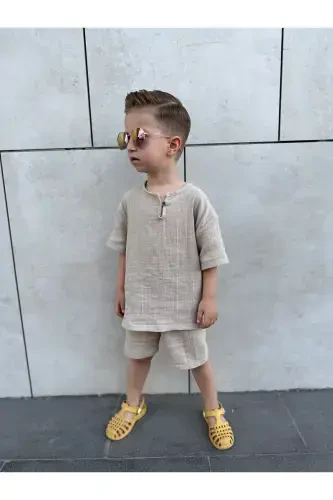 Kids Summer Bohemian Set-beige - 4