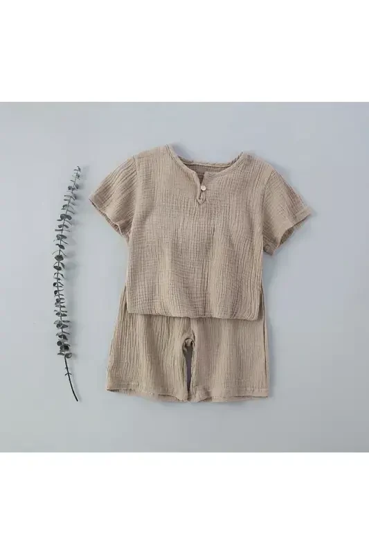 Kids Summer Bohemian Set-beige - 5