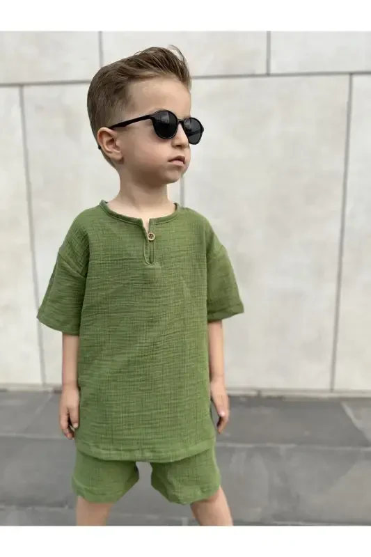 Kids Summer Bohemian Set-green - 5