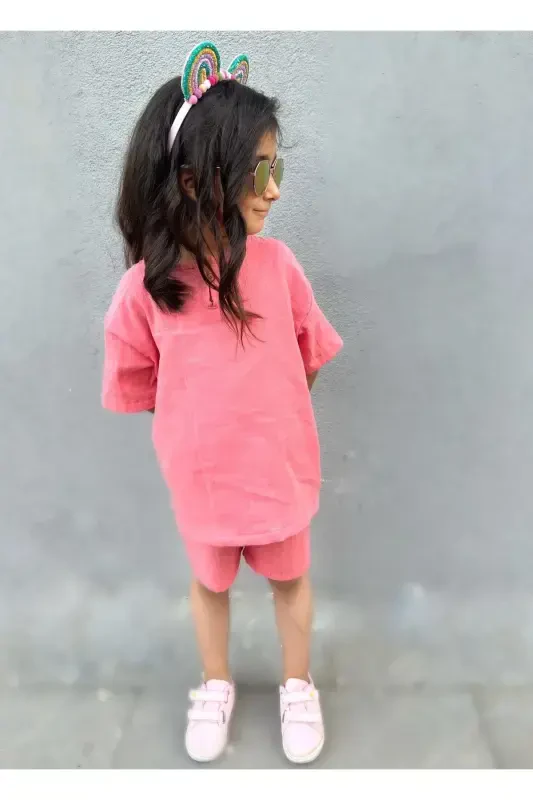 Kids Summer Bohemian Set-Pink - 3