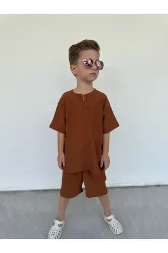 Kids Summer T-Shirt Set-Tan - Modazone (1)