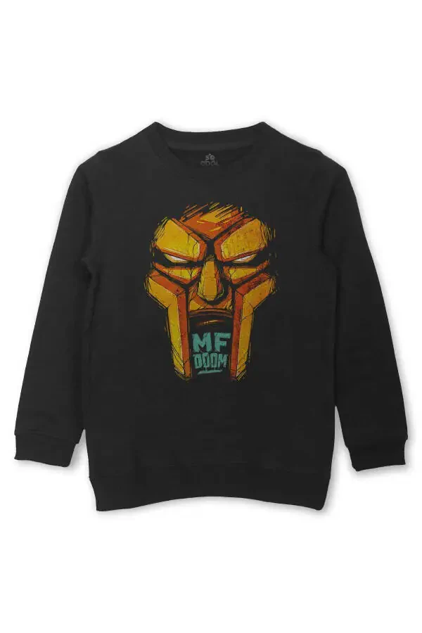 Kids Sweatshirt Mf Doom Hip Hop Doomsday J Dilla Rap Printed Black Sweat - 1