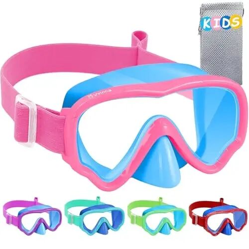 Kids Swim Goggles with Nose Cover, Fabric Strap Swim Mask No Leak 3-14 | Swimming Goggles Toddler Boys Girls Youth Anti Fog UV Protection Clear View Liquid Silicone Diving Mask Underwater Pool Beach - Kids