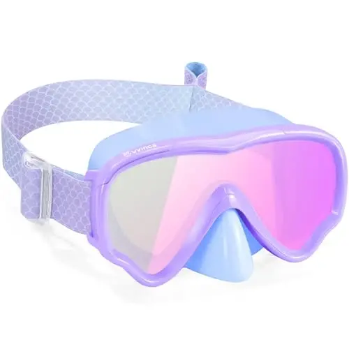 Kids Swim Goggles with Nose Cover, Fabric Strap Swim Mask No Leak 3-14 | Swimming Goggles Toddler Boys Girls Youth Anti Fog UV Protection Clear View Liquid Silicone Diving Mask Underwater Pool Beach - 1