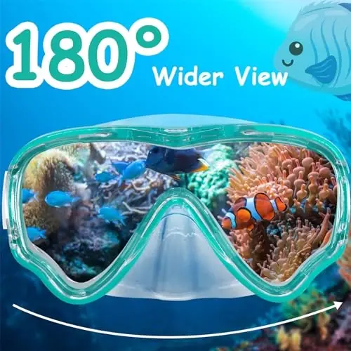 Kids Swim Goggles with Nose Cover, Fabric Strap Swim Mask No Leak 3-14 | Swimming Goggles Toddler Boys Girls Youth Anti Fog UV Protection Clear View Liquid Silicone Diving Mask Underwater Pool Beach - 4