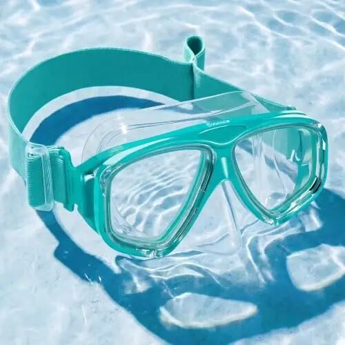 Kids Swim Goggles with Nose Cover, Fabric Strap Swim Mask No Leak 3-14 | Swimming Goggles Toddler Boys Girls Youth Anti Fog UV Protection Clear View Liquid Silicone Diving Mask Underwater Pool Beach - Kids