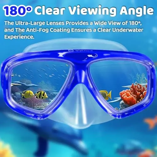 Kids Swim Goggles with Nose Cover, Fabric Strap Swim Mask No Leak 3-14 | Swimming Goggles Toddler Boys Girls Youth Anti Fog UV Protection Clear View Liquid Silicone Diving Mask Underwater Pool Beach - 6