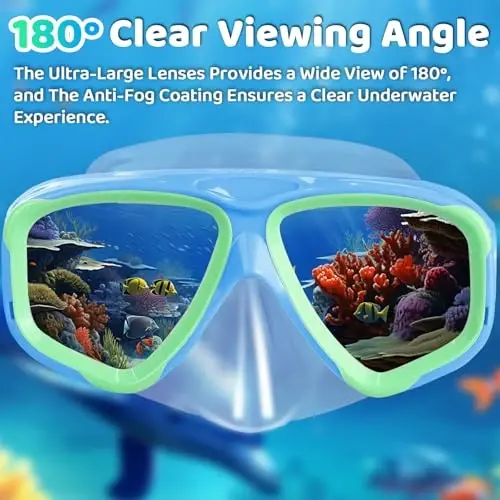 Kids Swim Goggles with Nose Cover, Fabric Strap Swim Mask No Leak 3-14 | Swimming Goggles Toddler Boys Girls Youth Anti Fog UV Protection Clear View Liquid Silicone Diving Mask Underwater Pool Beach - 6