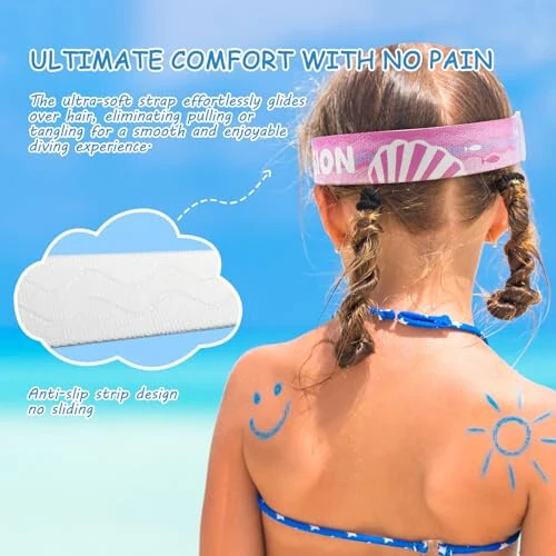 Kids Swim Mask - Ultimate 180° Kids Swim Goggles Anti-Fog Child Diving Mask Leak-Proof Kids Goggles with Nose Cover and Fabric Strap for Ages 4-14 for Swimming, Snorkeling Diving - 9