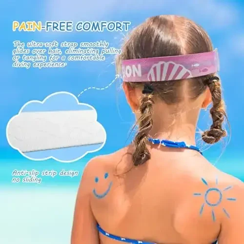 Kids Swim Mask - Ultimate 180° Kids Swim Goggles Anti-Fog Child Diving Mask Leak-Proof Kids Goggles with Nose Cover and Fabric Strap for Ages 4-14 for Swimming, Snorkeling Diving - 7