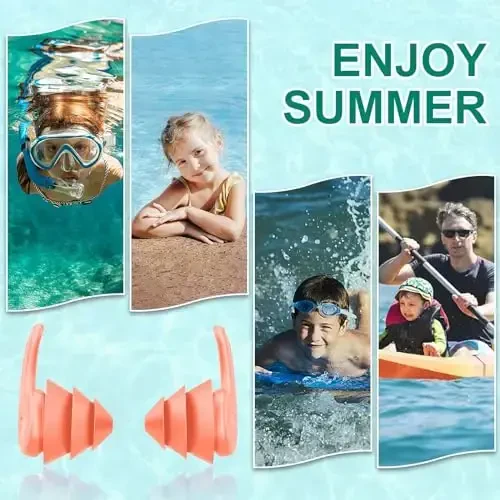 Kids Swimming Ear Plugs,3 Pairs Waterproof Reusable Silicone Child Swim Earplugs for Swimming Surfing Bathing Showering,Small Children Water Ear Plugs Suitable for Boys and Girls (Kids 4-12 Years Old) - 6