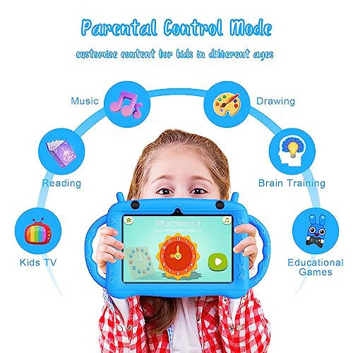 Kids Tablet 7inch Android 12 Tablet for Kids Age 3-12,Quad Core 2+32GB Toddler Tablet with Shock-Proof Case,Parental Control, Pre-Installed Kids Educational APP,HD Screen,Google Play Store YouTube - 8