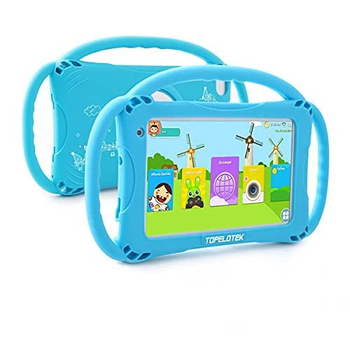 Kids Tablet 7inch Android Toddler Tablet 32GB Tablet APP Preinstalled & Parent Control Learning Education Tablet WiFi Camera Kid-Proof Case with Handle,Netflix YouTube Ages 3-14 - TOPELOTEK