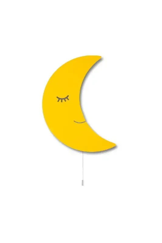Kids Teen Bedroom Girl Boy Baby Wall Decor Moon Lighting Models-Yellow - 1