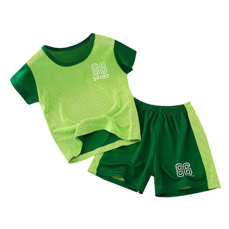 Kids Toddler Boys Shorts Set Tracksuit Short Sleeve Suit Quick Drying Sports Suit Girls Basketball T Shirt + Shorts Football Suit Two Piece Clothes Set Summer Outfits,Size 7 Years 8 Years- - 3