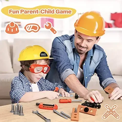 Kids Tool Set-Zealous Pretend Construction Toy with Kids Tool Belt, Toddler Tool Set with Angle Grinder Toys & Circular Saw, Child Play Tool Set for Boys Girls Ages 3,4,5,6,7 Years Old - 6