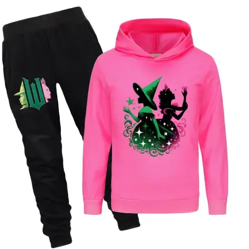 Kids Tracksuits WICKED Printing Hoodie and Joggers Set Girls Cotton Sportwear Clothing Age 4-13 Years - LQBNZQZ (1)