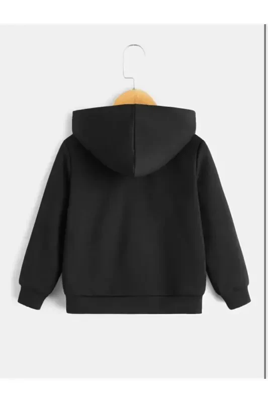 Kids Unisex Black Zippered Jacket - 4