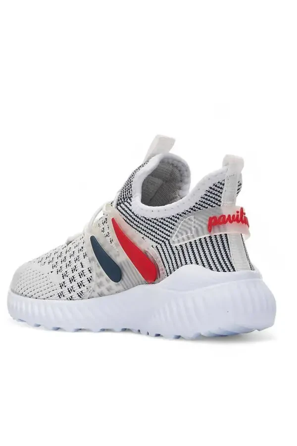 Kids Unisex Everyday White Navy Elastic Comfortable Breathable Knit Flexible Lightweight Stylish Sneaker Sports Shoes - 4