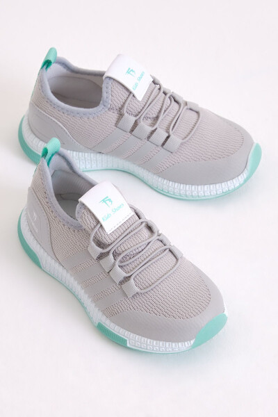 Kids Unisex Grey Green Sport Shoes Tbqnt - 2