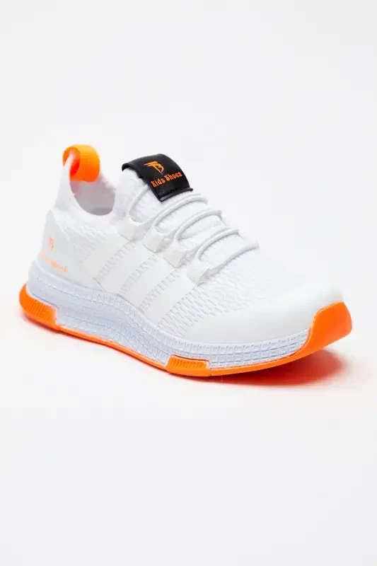 Kids Unisex White Orange Sneaker Tbqnt-White Orange - TONNY BLACK