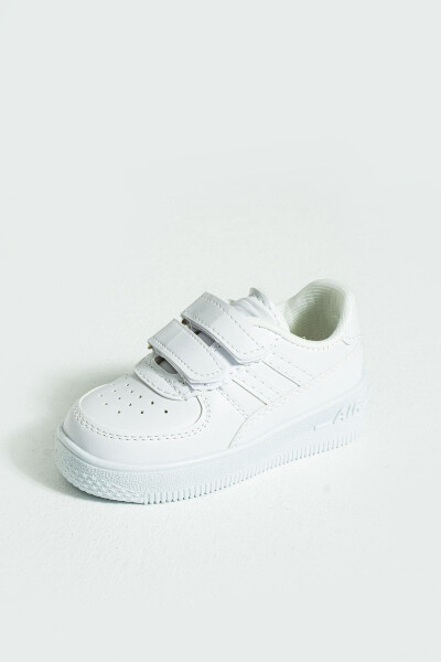 Kids Unisex White Sneakers Velcro Sports Casual Children's Shoes - 12