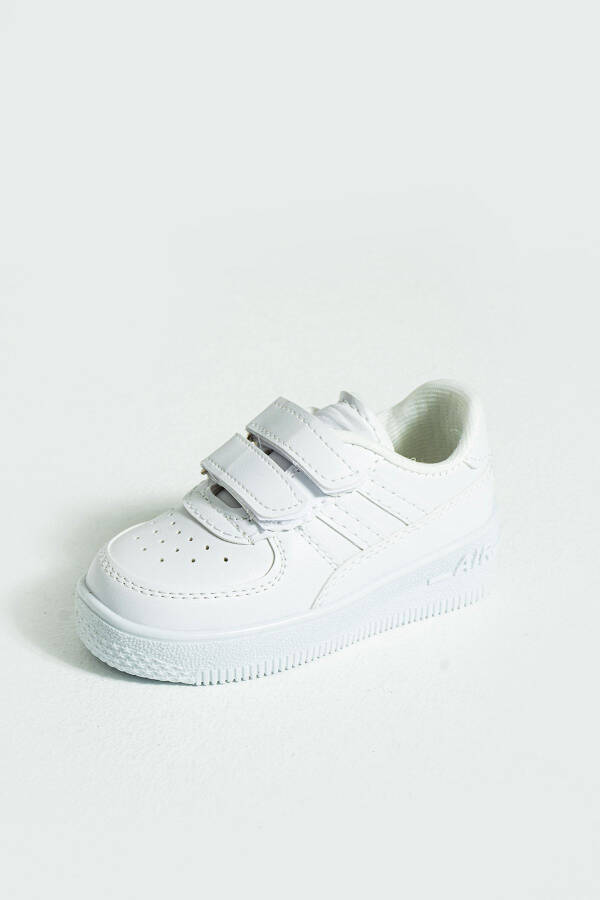 Kids Unisex White Sneakers Velcro Sports Casual Children's Shoes - 12