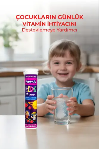Kids Vitamin Raspberry and Strawberry Flavored 22 Effervescent Tablets - 4