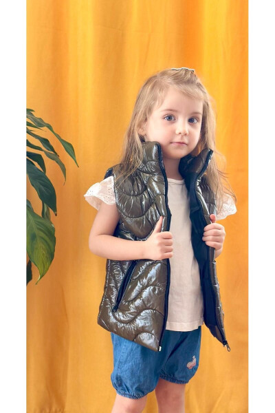 Kids Zippered Puffer Vest - 1