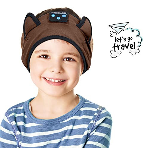 KIDSBAND Kids Headphones, Bluetooth Headphones Adjustable Headband for Kids,Wireless and Wired Playback 3.5 MM Jack for School,Cat Ear Headset for Girls Boys,Kindle Tablet Cellphones Airplane Travel 