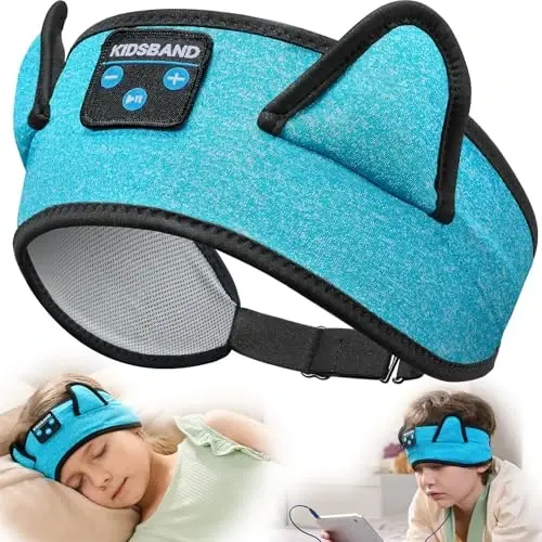 KIDSBAND Kids Eshitish vositasi, Chaqaloq/Gӯdak Bluetooth bosh tasmasi, Bolalar uchun simsiz uyqu eshitish vositasi, o‘smirlar/o‘g‘il bolalar/qizlar/maktab/Kindle/Samolyotda sayohat/Planshet uchun simli ijro etish 3,5 mm Jek - 1