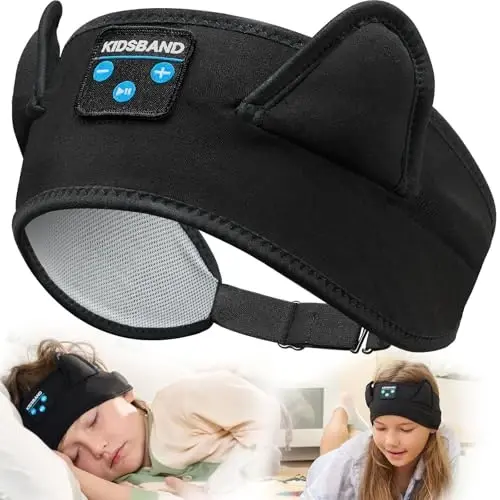 KIDSBAND Kids Eshitish vositasi, Chaqaloq/Gӯdak Bluetooth bosh tasmasi, Bolalar uchun simsiz uyqu eshitish vositasi, o‘smirlar/o‘g‘il bolalar/qizlar/maktab/Kindle/Samolyotda sayohat/Planshet uchun simli ijro etish 3,5 mm Jek - KIDSBAND