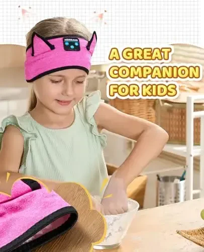 KIDSBAND Kids Headband Headphones, Baby Headphones, Wireless and Wired Playback 3.5 MM Jack for School, Foldable Adjustable Children Headset for Girls Boys,Kindle Tablet Cellphones Airplane Travel - 4