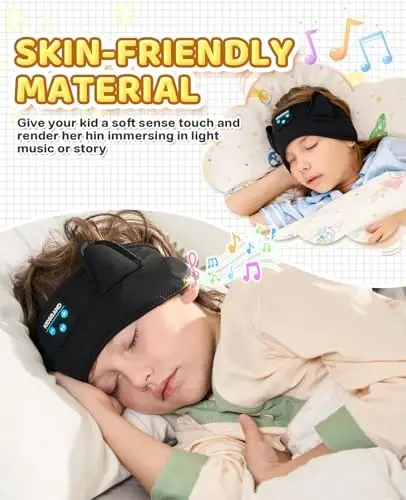 KIDSBAND Kids Headphones for Plane, Wireless Headband Adjustable, Does Not Press The Ears, Convenient for Long-Time Use, Headphones for Boys,Girls,Sleeping,School,Air Travel,Smartphones,Tablet - KIDSBAND (1)