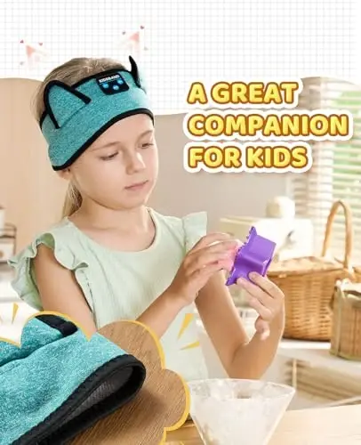 KIDSBAND Samolyot uchun bolalar quloqchinlari, simsiz bosh bandi sozlanishi, quloqlarni bosmaydi, uzoq vaqt foydalanish uchun qulay, o'g'il bolalar, qizlar, uyqu, maktab, havo sayohati, smartfonlar, planshetlar uchun quloqchinlar - 4