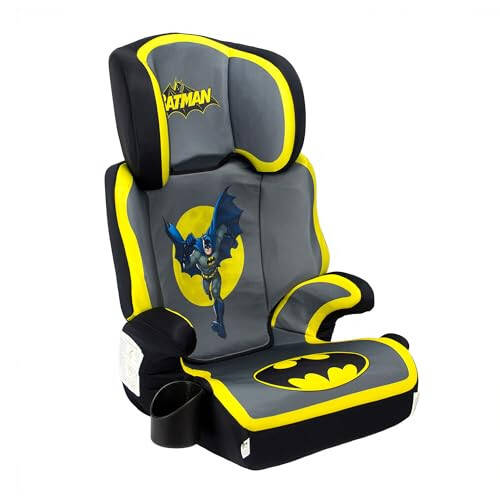 KidsEmbrace High Back Booster Car Seat, DC Comics Batman Black, Grey, Yellow - 1