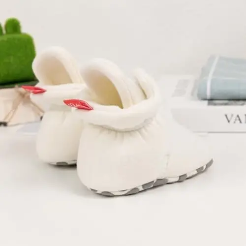 KIDSUN Infant Baby Boy Girl Cozy Fleece Bootie Newborn Stay On Slipper Winter Warm Gripper Non-Slip Crib Shoes - 2