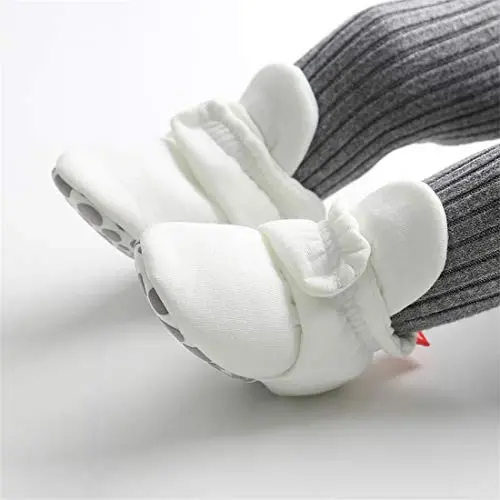 KIDSUN Infant Baby Boy Girl Cozy Fleece Bootie Newborn Stay On Slipper Winter Warm Gripper Non-Slip Crib Shoes - 4