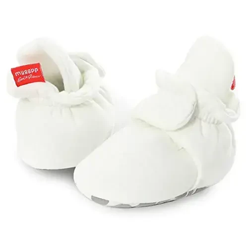 KIDSUN Infant Baby Boy Girl Cozy Fleece Bootie Newborn Stay On Slipper Winter Warm Gripper Non-Slip Crib Shoes - 5